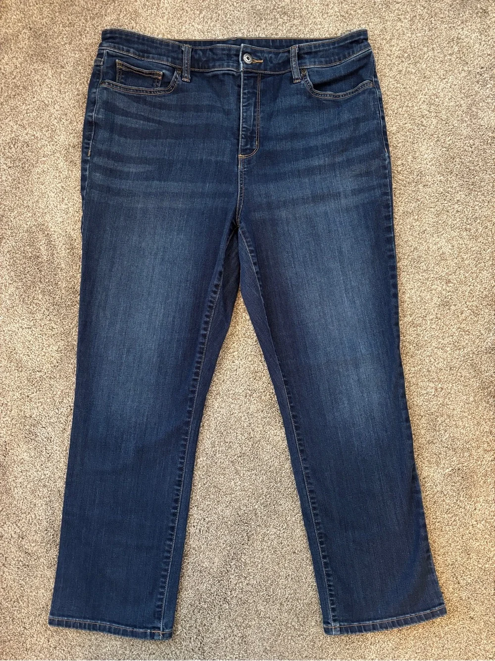 St John’s Bay Women’s Dark Blue Women's Straight-Leg Jeans Size 18 Short - Picture 1 of 7